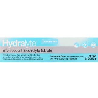Hydralyte, 発泡性電解質、無色、レモネード味、20錠、2.5 oz (70 g)