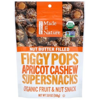 Made in Nature, Organic Figgy Pops, Apricot Cashew Supersnacks, 3.8 oz (108 g) (Discontinued Item)
