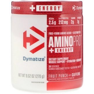 Dymatize Nutrition, アミノプロとエネルギー、フルーツパンチとカフェイン、9.52 oz (270 g)