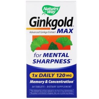 Nature's Way, ギンコゴールドマックス、記憶と集中に、120 mg、30粒