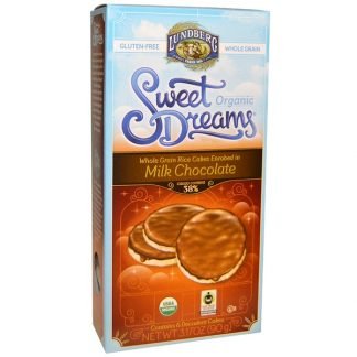 Lundberg, オーガニック スイート ドリーム、米菓子、ミルク チョコレート、美味な米菓子 6 個、3.17 oz （90 g）