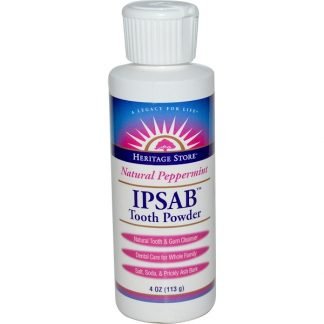 Heritage Store, IPSAB Tooth Powder, ナチュラルペパーミント, 4オンス (113 g)