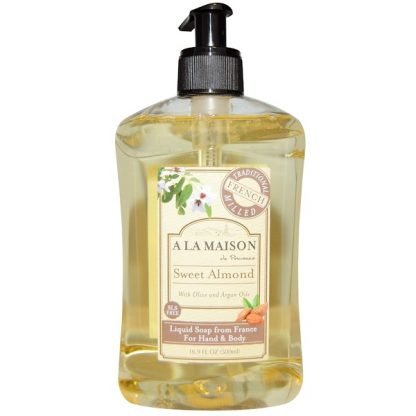A La Maison de Provence, ハンド アンド ボディー リキッド ソープ、スイートアーモンド、16.9 fl oz (500 ml)