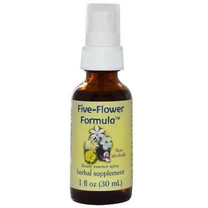 Flower Essence Services, ファイブフラワーフォーミュラ、フラワーエッセンススプレー、非アルコール、1液量オンス（30 ml）