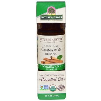 Nature's Answer, オーガニック エッセンシャルオイル、100% ピュア シナモン、0.5 fl oz (15 ml)
