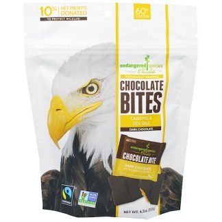 Endangered Species Chocolate, チョコレート・バイツ、カラメル＆シーソルト入りダーク・チョコレート、4.7オンス（133 g） (Discontinued Item)