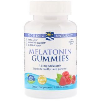 Nordic Naturals, メラトニングミ、ラズベリー、1.5 mg、グミ60個