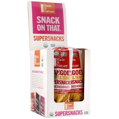 Made in Nature, Organic Dried Mangoes, Sweet & Tangy Supersnacks, 10 Pack, 1 oz (28 g) Each