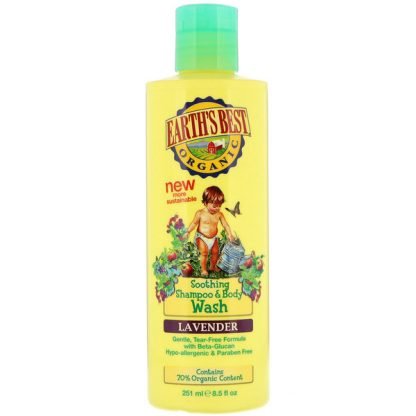 Earth's Best, 有機、癒しのシャンプーアンドボディーウォッシュ、ラベンダー、8.5 floz (251 ml) (Discontinued Item)