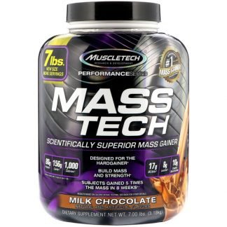Muscletech, Mass-Tech、アドバンス体重増加剤、ミルクチョコレート、7.00 lbs (3.18 kg)