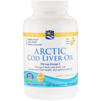 Nordic Naturals, 北極タラ肝油, レモン, 1000 mg, 180ソフトゼリー