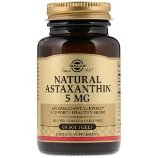 Solgar, 天然アスタキサンチン、5 mg、60ソフトジェル