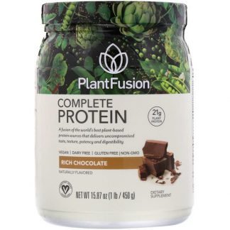PlantFusion, コンプリートプロテイン、リッチチョコレート、450g（1ポンド）