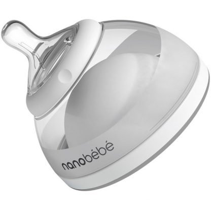 Nanobebe, 母乳ボトル、新生児から、グレー、1個パック、5オンス (150ml)