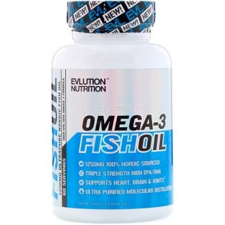 EVLution Nutrition, フィッシュオイル、ソフトカプセル60個