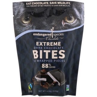 Endangered Species Chocolate, エクストリームダークチョコレートバイツ、個別包装12個、4.2 oz (119 g)