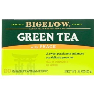 Bigelow, グリーンティー ピーチ、 20ティーバッグ、 0.91 oz (25 g)
