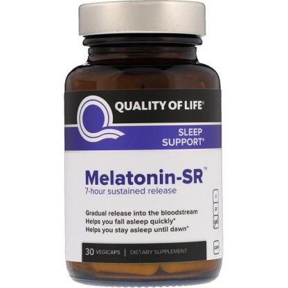 Quality of Life Labs, メラトニンSR、ベジキャップ30錠