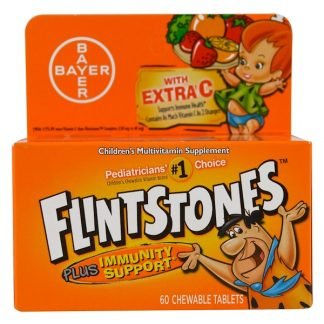 Flintstones, 子供用マルチビタミンサプリメント、 フルーツフレーバー、 60 チュアブルタブレット