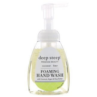 Deep Steep, アルガンオイル フォーミング ハンドウォッシュ、ココナツ - ライム、8 fl oz (237 ml)
