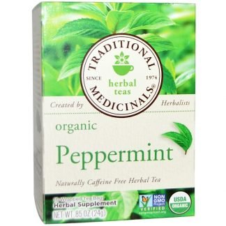 Traditional Medicinals, ハーバル・ティー、オーガニック・ペパーミント、カフェインフリー、個別包装ティーバッグ16 個、.85 オンス (24 g)