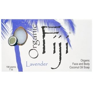 Organic Fiji, オーガニック フェイスアンドボディー ココナツオイルソープ、ラベンダー、7 oz (198 g)