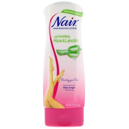 Nair , 癒しのアロエ＆ラノリン配合ヘアリムーバーローション、9 oz (255 g)