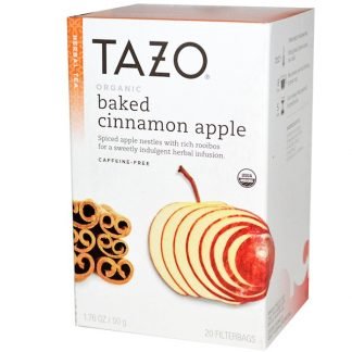 Tazo Teas, オーガニック･ベイクドシナモンアップル ハーブティー、カフェインフリー、20フィルターバッグ、1.76 oz (50 g)