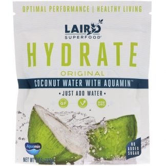 Laird Superfood, ハイドレート、オリジナル、アクアミン配合ココナッツウォーター、8オンス (227 g)
