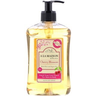 A La Maison de Provence, 手と体用リキッドソープ、チェリーブロッサム、16.9液量オンス (500 ml)