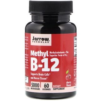 Jarrow Formulas, メチル B-12、チェリーフレーバー、5000 mcg、トローチ 60粒