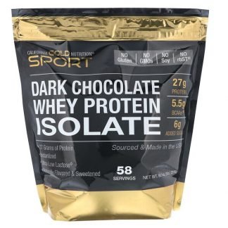 California Gold Nutrition, ダークチョコレートホエイプロテインアイソレート、2,270 g（5 lbs）