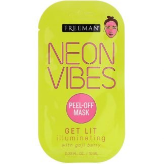 Freeman Beauty, ネオンバイブ、ゲットリット、イルミネイティング・フェイスマスク、0.33 fl oz (10 ml)、