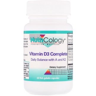 Nutricology, ビタミン D3 複合体、フィッシュゼラチン 60 錠
