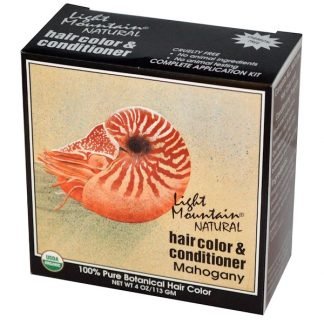 Light Mountain, ナチュラル ヘアカラー ・コンディショナー、マホガニー、4 oz (113 g)