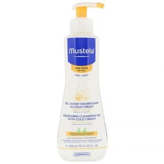 Mustela, ベビー、コールドクリーム配合栄養クレンジングジェル、ドライスキン用、10.14液量オンス (300 ml)