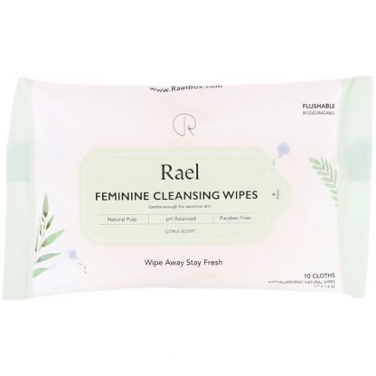 Rael, フェミニン クレンジング ワイプ、シトラスの香り、10枚 (Discontinued Item)