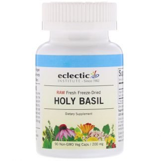 Eclectic Institute, ホーリーバジル、200mg、植物性カプセル90粒（遺伝子組み換えでない）