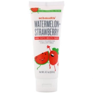 Schmidt's Naturals, Kids Tooth + Mouth Paste, Watermelon + Strawberry, 4.7 oz (133 g)