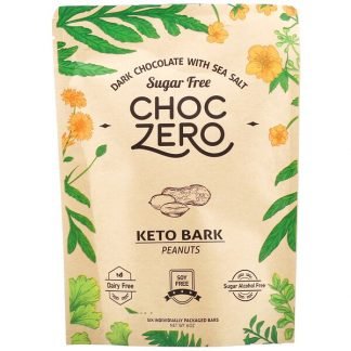 ChocZero, 砂糖不使用、海塩入りダークチョコレート Keto Bark（ケトバーク）、ピーナッツ、6本、各1オンス (Discontinued Item)