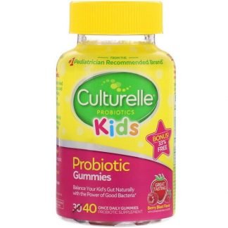 Culturelle, Kids, Probiotic Gummies, Berry Blast, 40 Once Daily Gummies