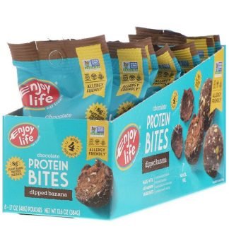 Enjoy Life Foods, チョコレートプロテインバイト、ディップバナナ、8袋、各48 g（1.7 oz）