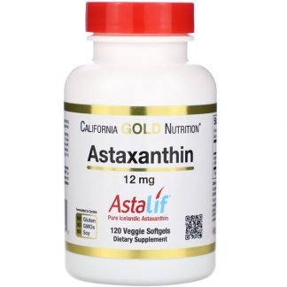 California Gold Nutrition, アスタキサンチン、アスタリフピュアアイスランディック、12mg、植物性ソフトジェル120粒