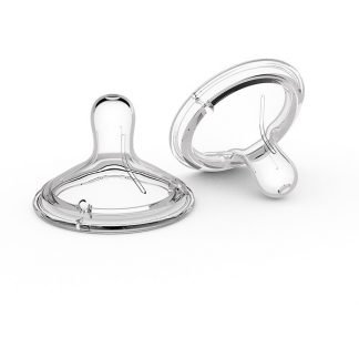 Nanobebe, シリコン製乳首、新生児から、低流量、2個入りパック