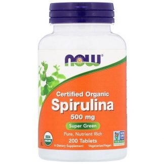 Now Foods, 認定オーガニックスピルリナ、500 mg、200錠