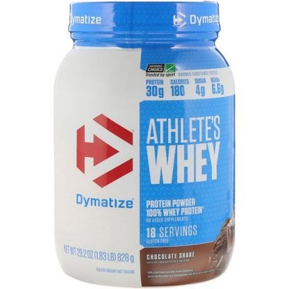 Dymatize Nutrition, アスリートホエイ、チョコシェイク味、828g（1.83lb）
