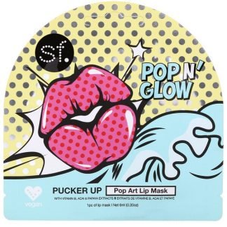 SFGlow, ポップ・アンド・グロウ、パッカーアップ、ポップアートリップマスク、1枚、6ml