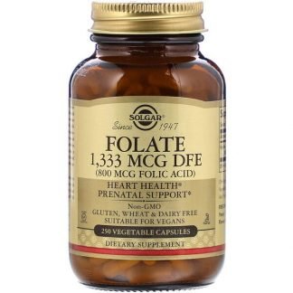 Solgar, 葉酸、800mcg、植物性カプセル250粒