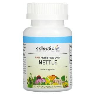 Eclectic Institute, 未加工フレッシュフリーズドライ、ネトル、300mg、非遺伝子組み換えベジカプセル90粒
