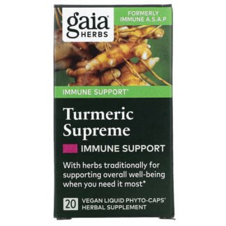 Gaia Herbs, Turmeric Supreme, Immune A.S.A.P., 20 Vegetarian Liquid Phyto-Caps